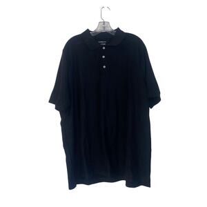 Croft & Barrow Black Polo Short Sleeve Shirt Size XL Cotton Preppy Casual